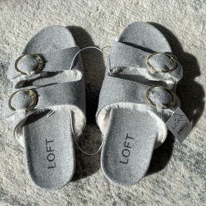 LOFT Faux Fur Lined Indoor Outdoor Slippers